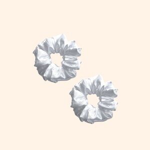 White Satin Scrunchies Set